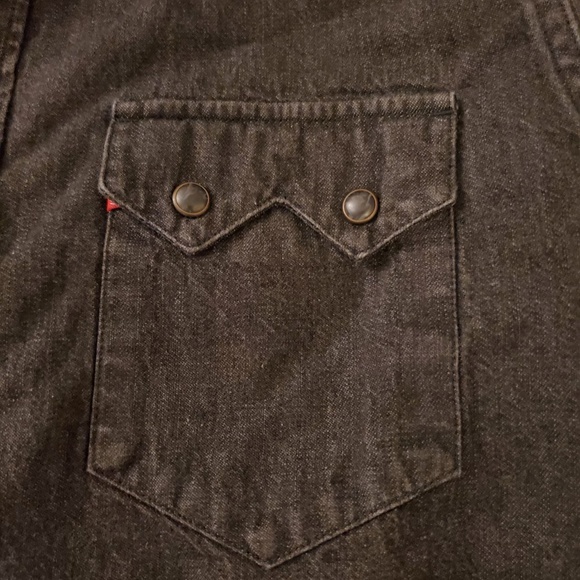 Levi's Classic Casual Snap Button Down Shirt - Marble Black - Picture 6 of 12